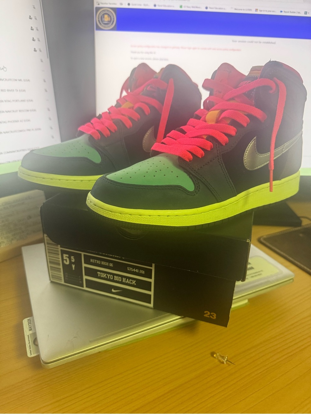 Nike High-Top Sneakers in Black, Neon Green & Hot Pink men or woman